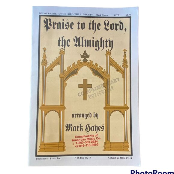Praise to the Lord the Almighty Sheet Music 1997 Arranged Mark Hanes - Picture 1 of 10